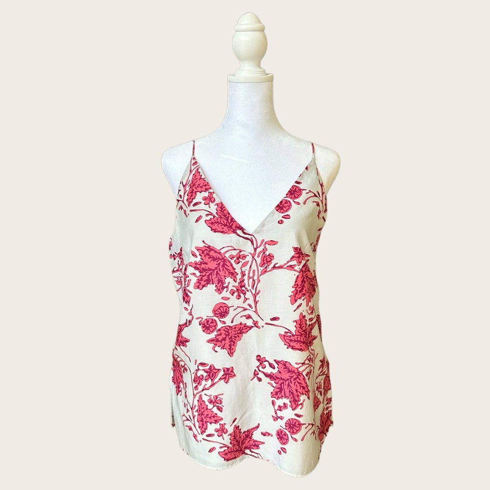 Club Monaco Soft Printed Silk Cami Tank Top